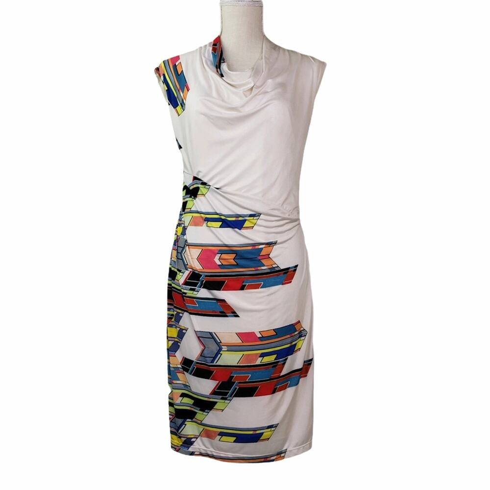 Phoebe Couture Sleeveless Cowl Neck Sheath Dress  Size 8